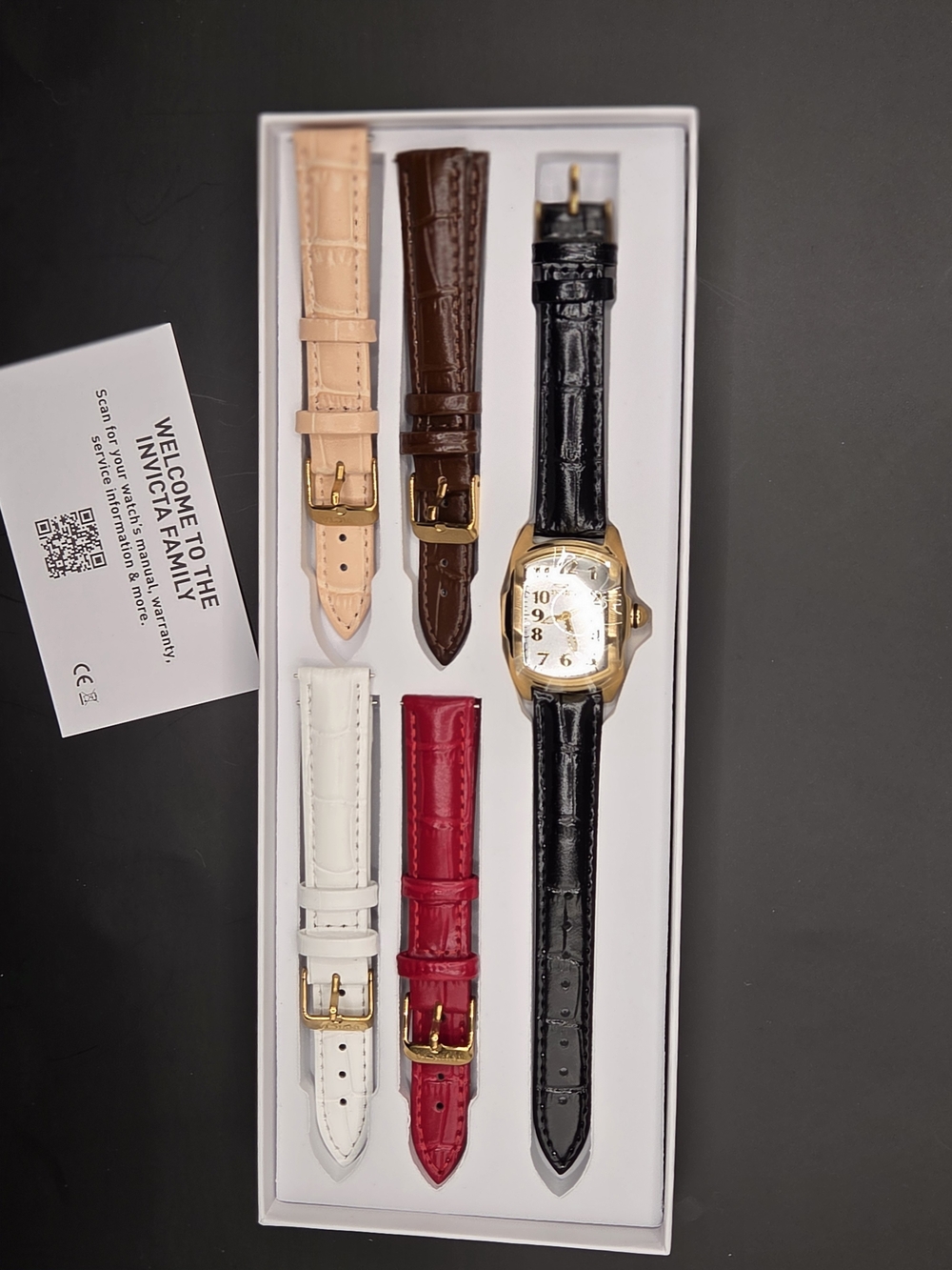 Invicta Women's Gold-Tone Watch Gift Set with 5 Interchangeable Leather Straps